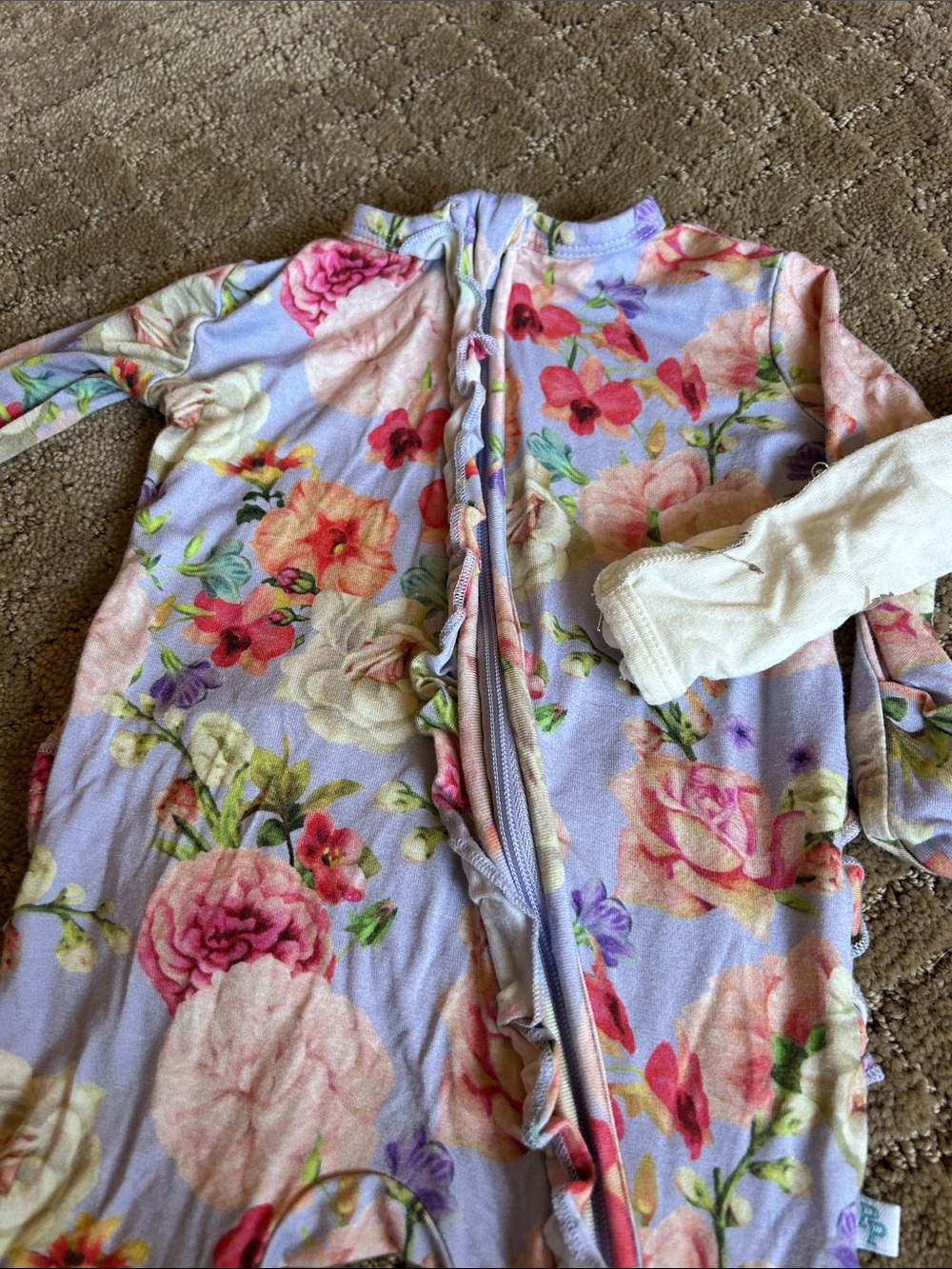 BAMBOO Pink Floral Zip Footie One-Piece - Picture 4 of 13